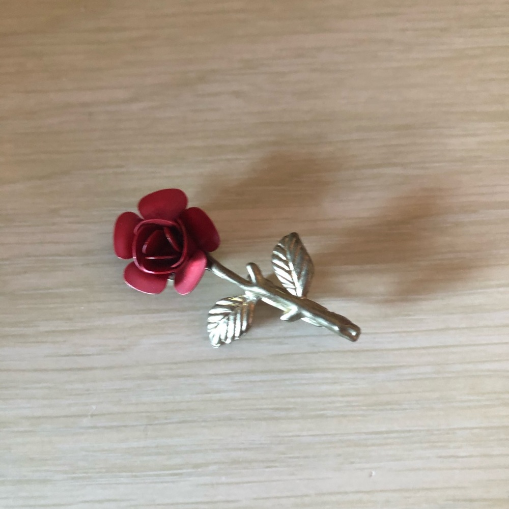 Vintage rose pin costume jewelry